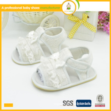 hot sale high quality canvas cloth and pu upper lace kids girl sandals